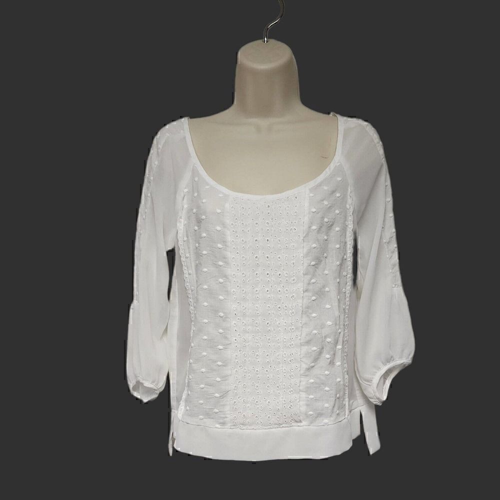 American Eagle Outfitters Flowy 3/4 Sleeve Baby Doll White Blouse Size S/P